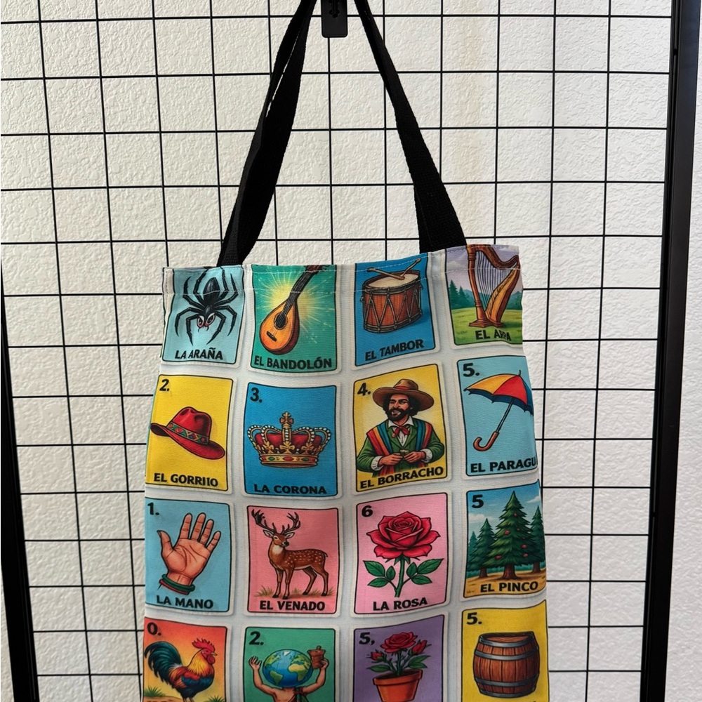 Colorful Lotería Tote Bag